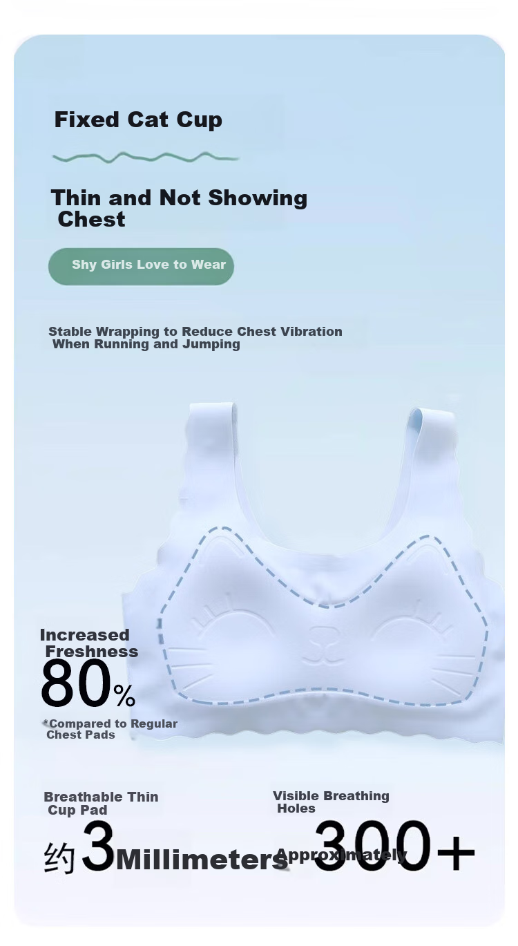 FitonTon, 2 Pieces of Girls' Underwear, High School Student Puberty Underwear, Teen Sports Bra, Children's Student Underwear Brassiere 4