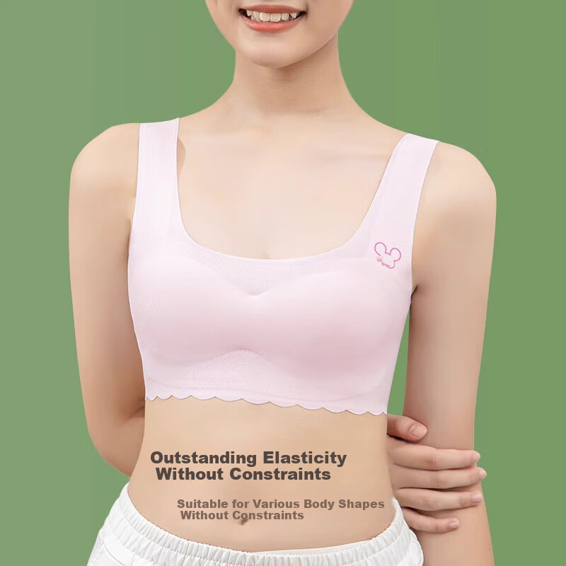 Zaishuo Girls' Underwear for Middle And High School Students, Puberty Stage Two And Three Development, Sports Running Seamless Thin Bra Vest