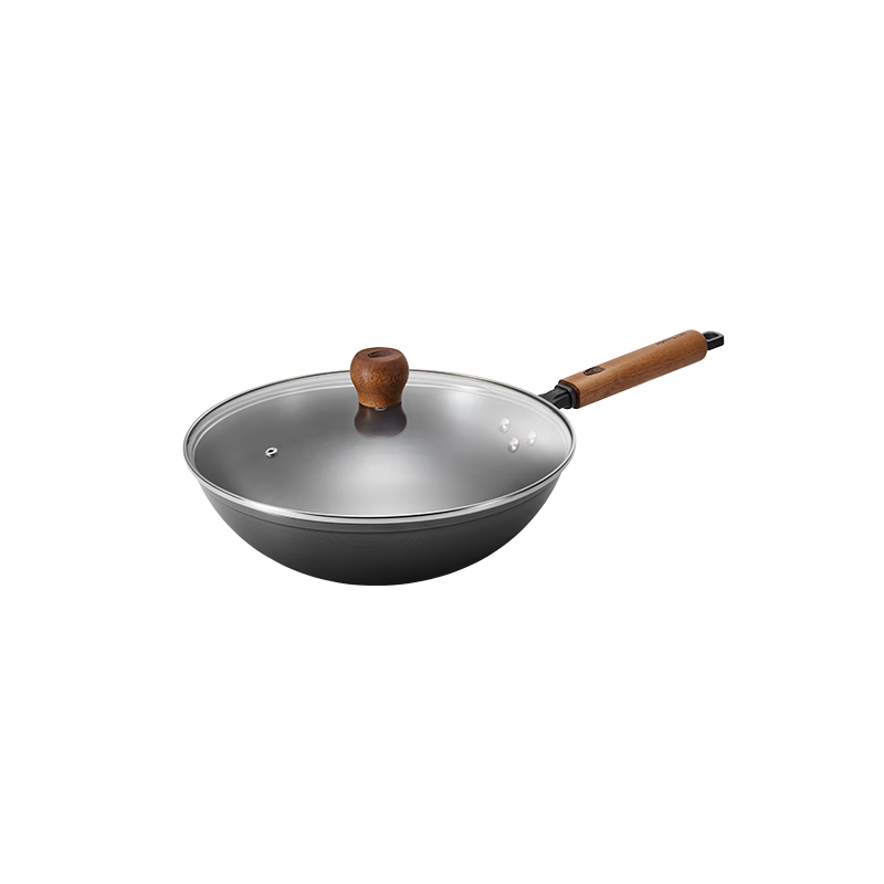 Joyoung Wok, Pure Iron Pan, Healthy Non-Coated, Household Cooking Pan, Rust-Resistant, Wear-Resistant, 30cm Thick, Suitable for Open Flame Use