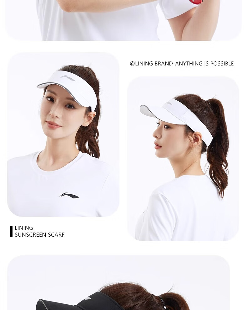 Li-Ning Visor Cap for Men And Women, Summer Sun Hat, Outdoor Hiking UV Protection Cap, Marathon Running Tennis Cap, Lightweight Sun Hat 18