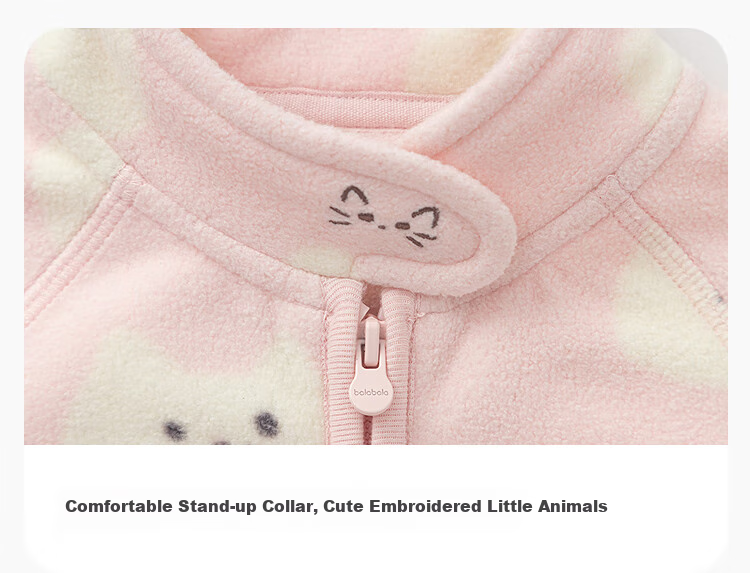 BALABALA Kids' Wear Baby Coat Boys and Girls Fleece Lined Inner Wear 2025 Autumn Winter【Same Style as in Stores】201425105202 3