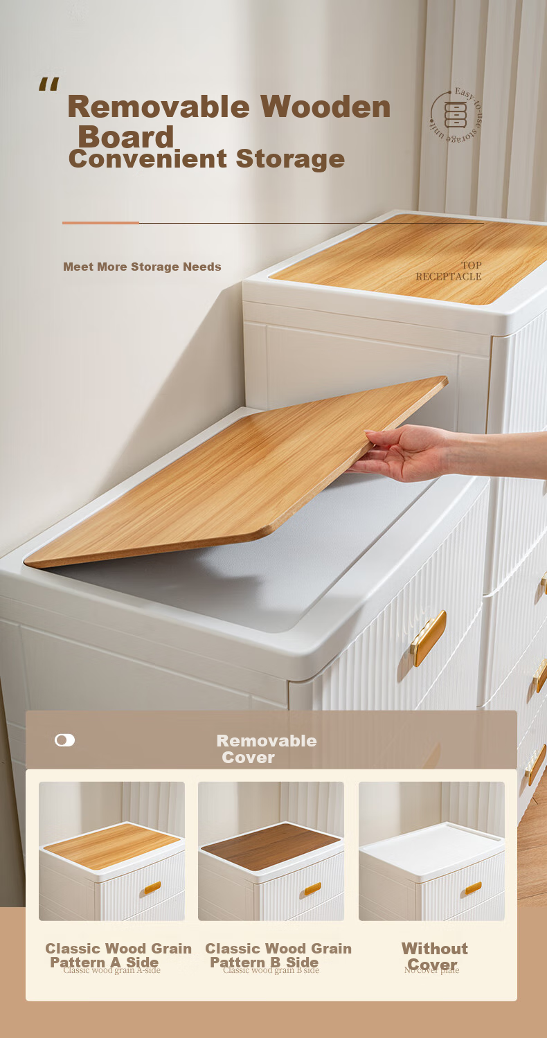 JEKO&JEKO Drawer Storage Cabinet, Bedroom Living Room Storage Cabinet, Wardrobe, Bedside Table, Toy Snack Organizer, Five-Drawer Chest, Four-Tier 8