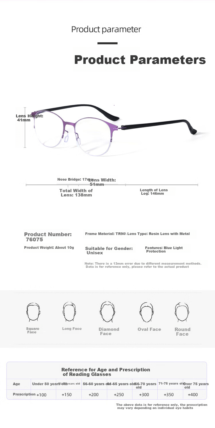 Mr.PuTian Anti-Blue Light Reading Glasses for Men And Women, High Definition Comfortable Presbyopic Glasses 250 Degrees (60 Years - 64 Years) 7