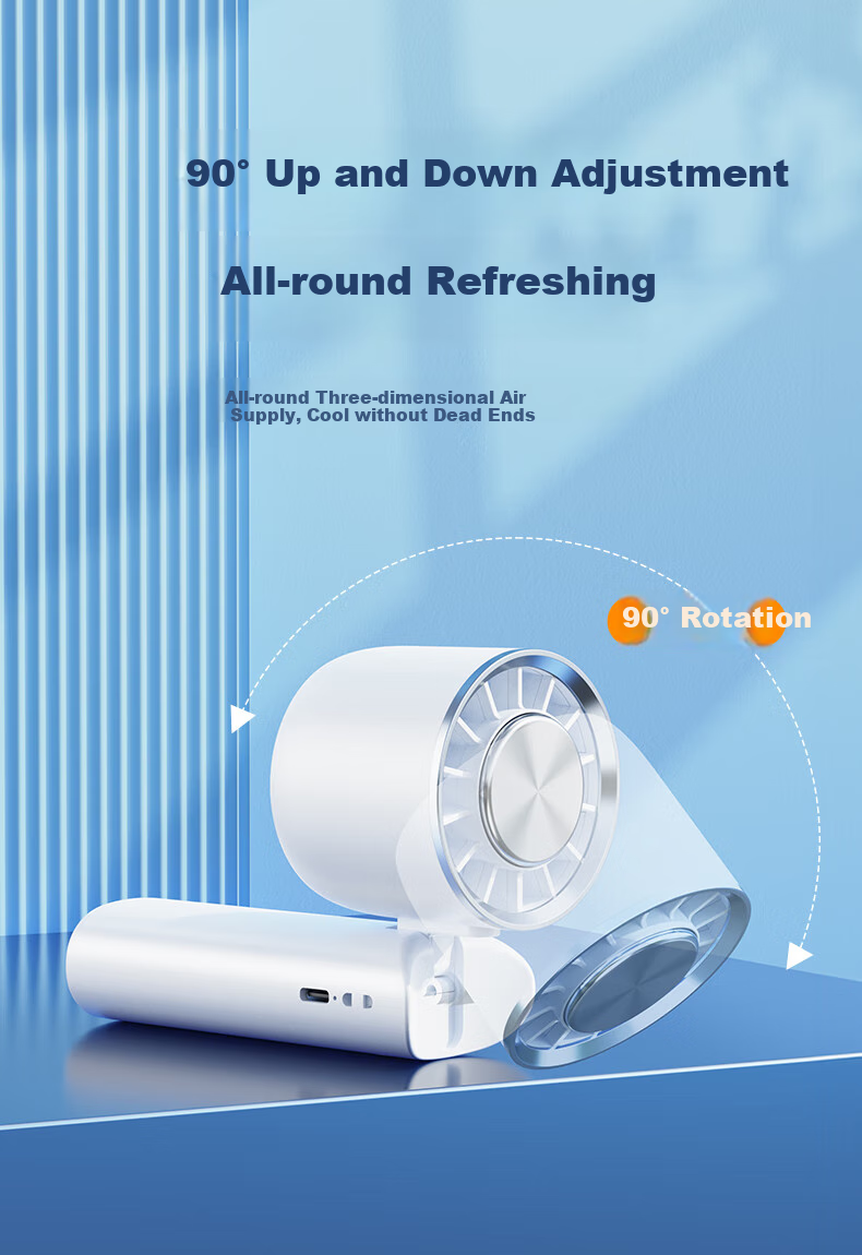 Topvork [USA] Handheld Mini Fan, Portable Neck-Hanging Cooling Fan, Rechargeable Long Battery Life USB Small Electric Fan for Desktop, Dormitory, Office, And Outdoor Use 2