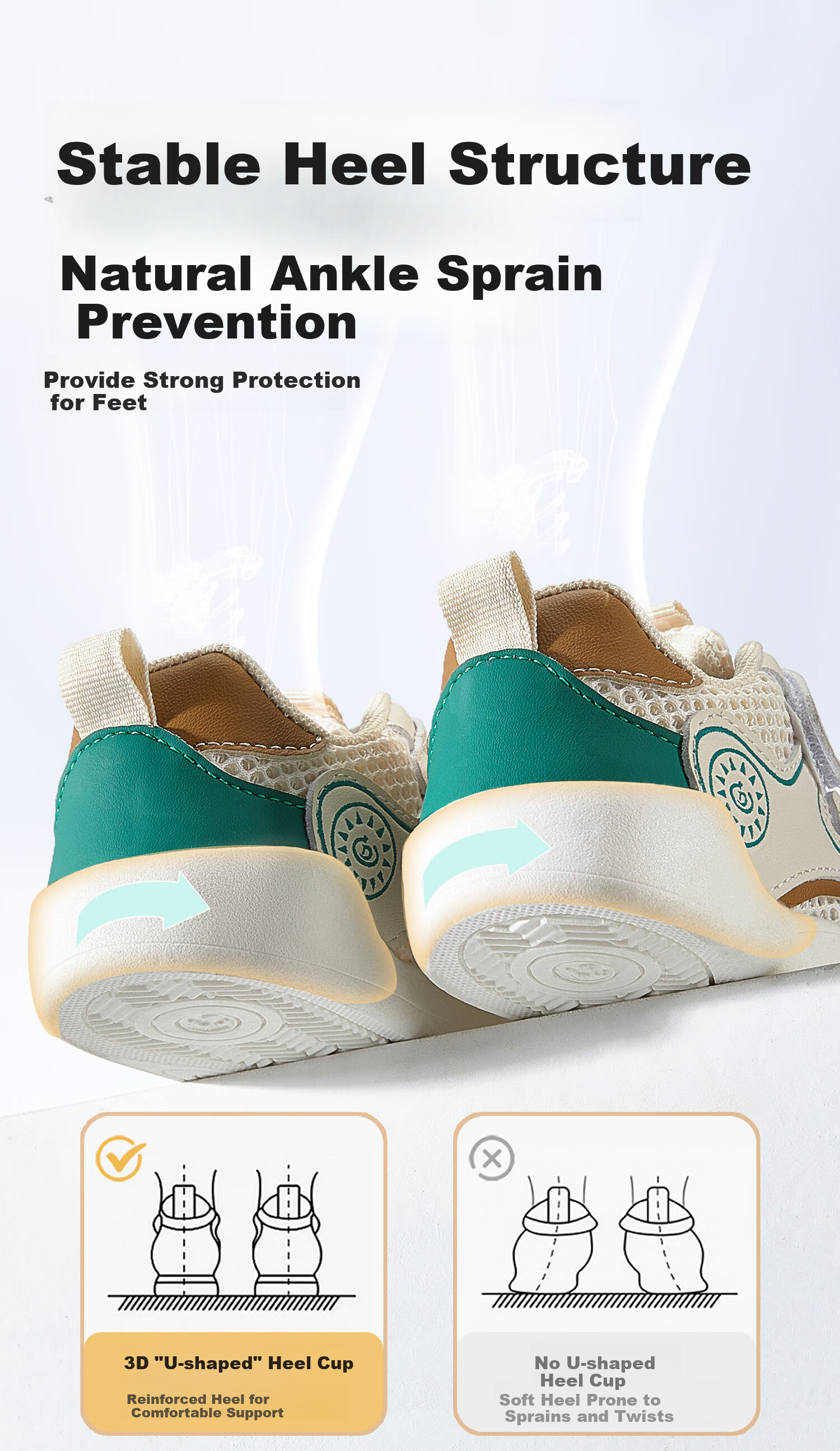 Moertu Children's Shoes, All-Season New Functional Shoes, Soft-Soled Walking Shoes for Boys And Girls, Breathable Mesh Shoes, Anti-Kick Shoes 4