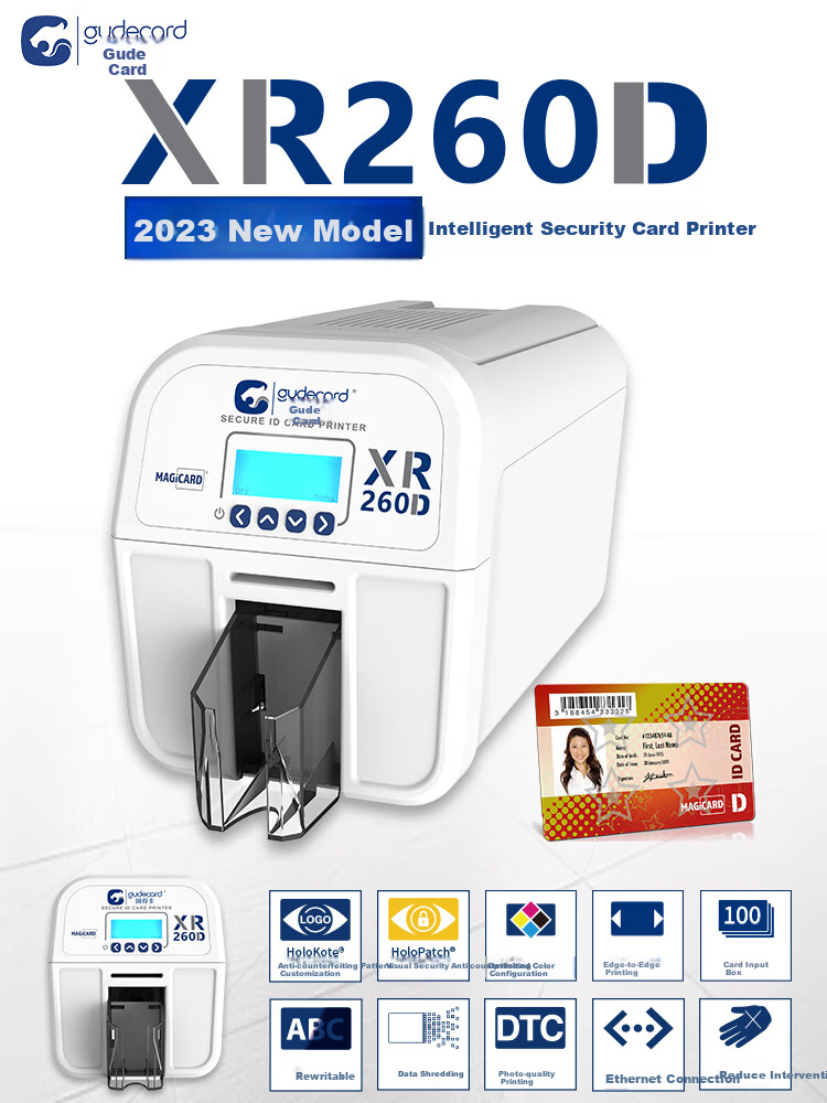 Gudecard XR260D Card Printer Color Ribbon Can Print up to 300 Pages (XR260D Full-Page Color Ribbon XD300YMCKO) 1