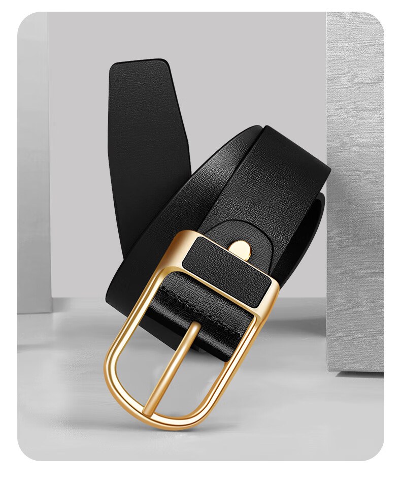 Biyoumei Men's Genuine Leather Belt with Pin Buckle, Business Casual Waistband, Brown 120cm, Premium Gift for Men 5