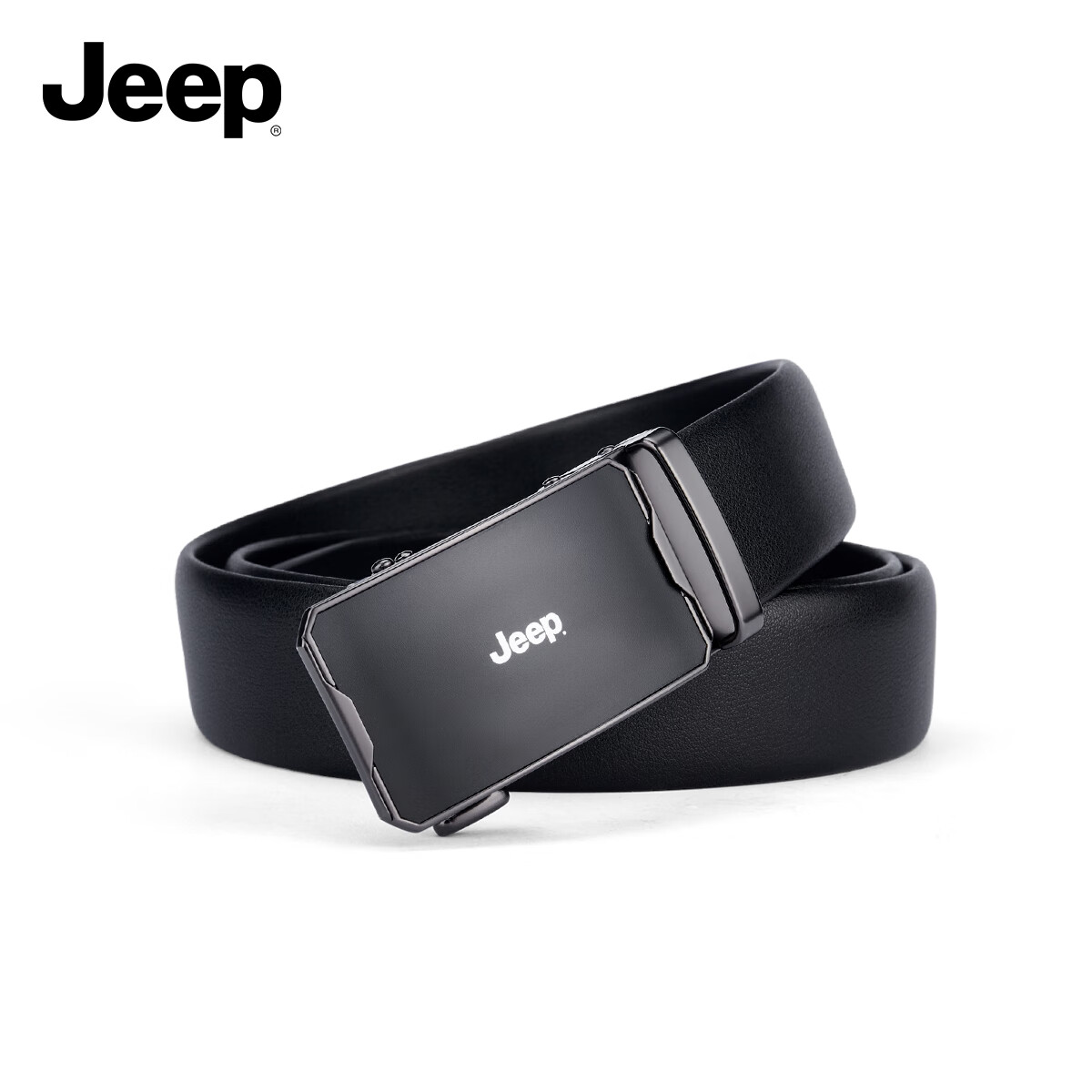 JEEP Men's Automatic Buckle Belt Gift Box, Business Casual Trouser Belt, Birthday Gift