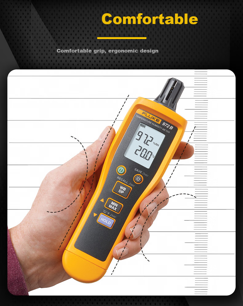 FLUKE 972A Handheld Temperature And Humidity Meter with Built-In Probe, High-Precision Temperature Gauge, Humidity Meter 7