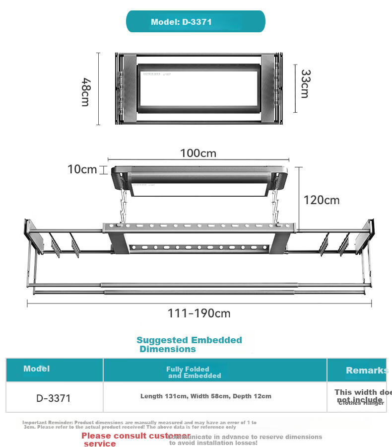 Hotata Ultra-Thin Electric Clothes Drying Rack with Hidden Integration, Smart Voice Control, Lifting Mechanism, Large Screen Lighting, And Intelligent Drying Machine D-3371 19