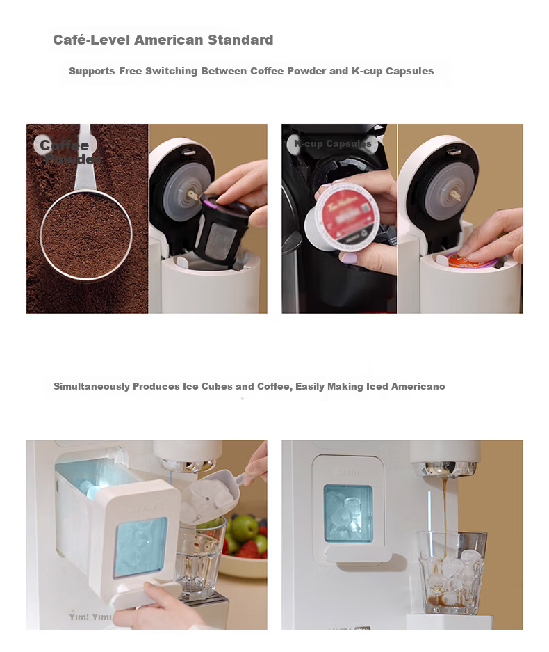 YIMI Four-In Coffee Maker with Ice, Hot Water Dispenser, Countertop Home Use Direct Drinking Ice-Cold All-In Machine for Americano Coffee, Smart Reservatio 5