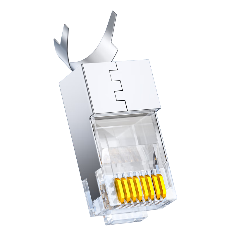 SAMZHE Cat7 Ethernet Cable RJ45 Connector 7th Generation 10Gbps 3U Gold-Plated Anti-Interference Network Connector CAT7 Two-Piece Industrial Grade RJ45 Network Plug 2-Pack SJ702
