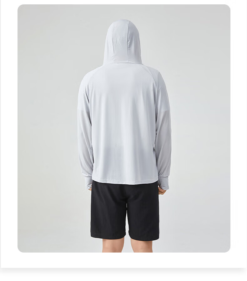 GLO-STORY Summer Men's Sunscreen Jacket Unisex Ice Silk UV Protection Coat with Mask Gray 16