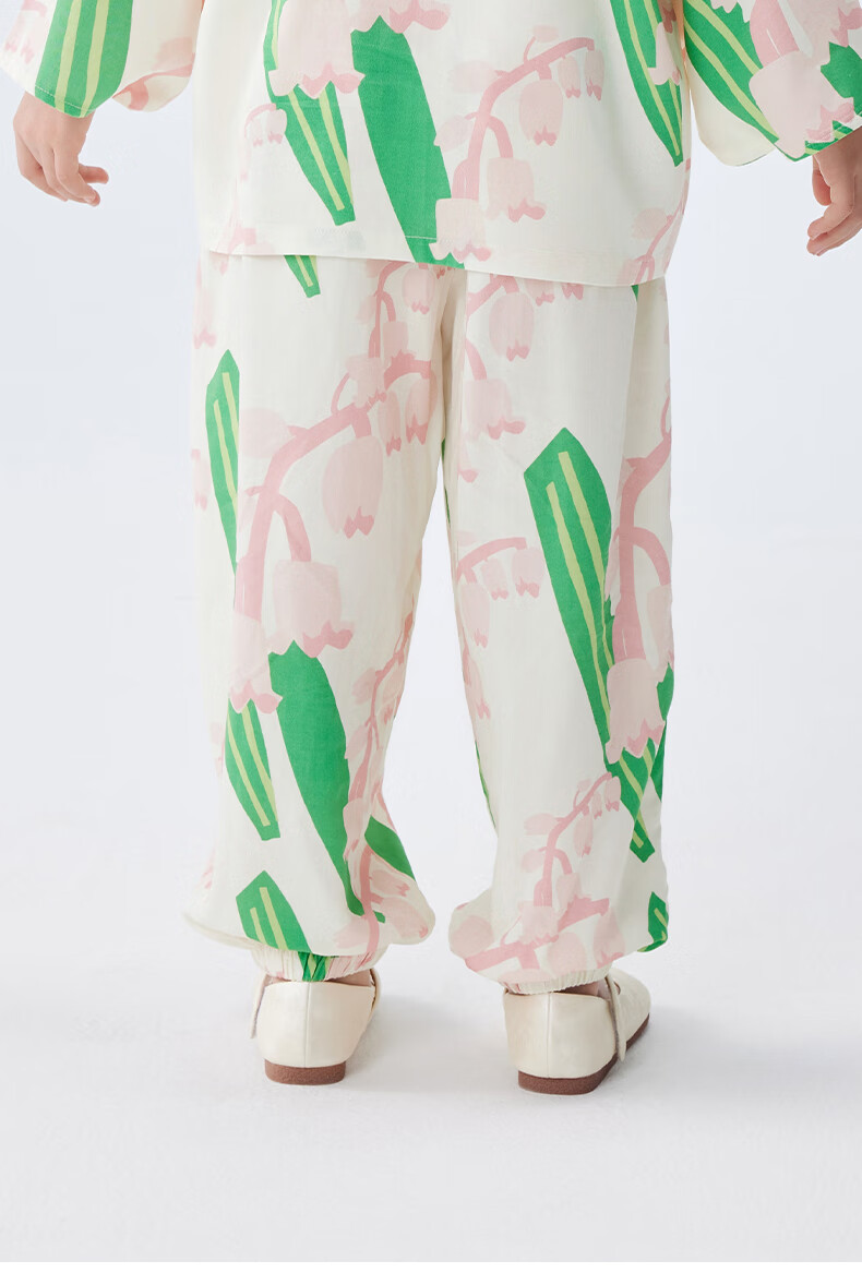 Potatokids Kids Mosquito-Repellent Pants Traditional Style Boys Girls Loose Breathable Summer Homewear Long Pants Cardamom Pink 120 5