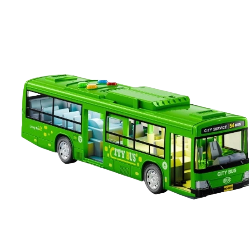 Wozhi Children's Toy Bus Realistic Alloy Car Model Toy Children's Day Gift for Boys