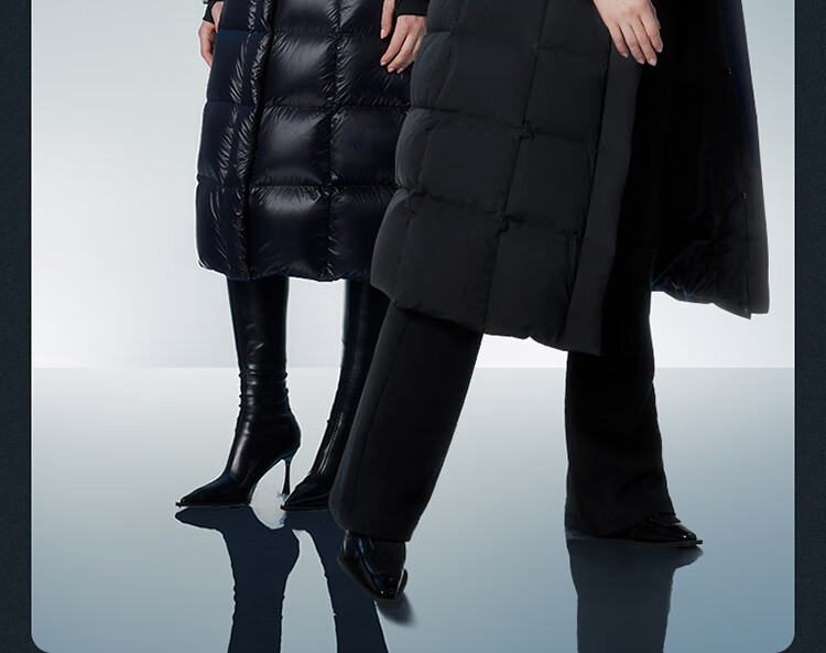 Tanboer Women's Long down Coat with Hood, Waist-Cinching Slimming Effect, Thickened Warm Ladies' down Jacket 550890D Aurora Black 160 17