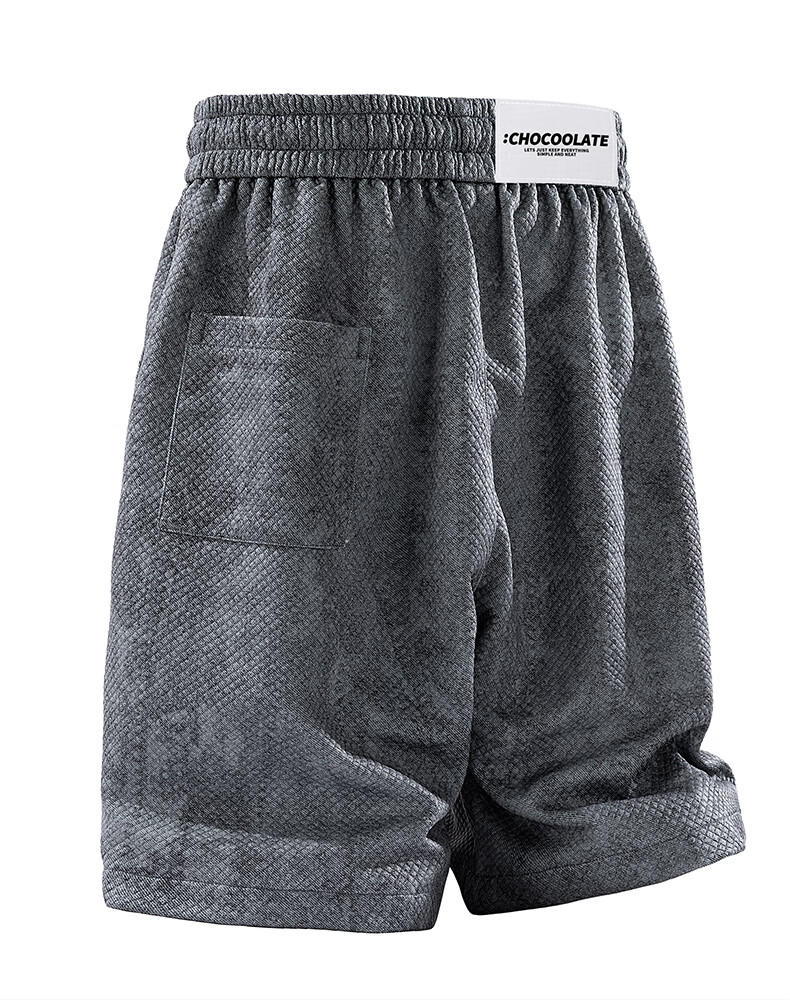 :CHOCOOLATE Tie-Dye Shorts for Men, Summer Lightweight American-Style Loose Casual Large Size Knee-Length Sports Pants, Deep Space Gray, 6XL 5