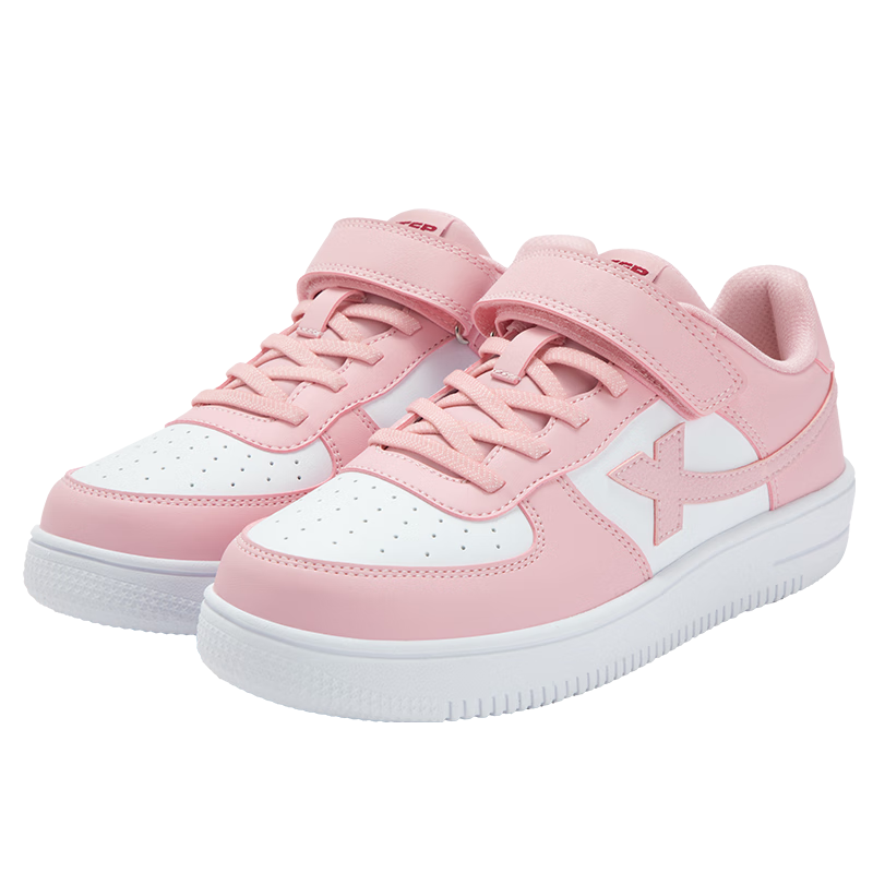 XTEP Kids Casual School White Sneakers Student Skate Shoes XTEP White/Vintage Pink Size 36