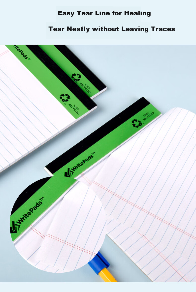 KAISA WritePads American-Style Notebook A5/50 Sheets, Thin And Crisp Pages, Flip-Top Divided Notebook, Draft Book, 12-Pack, Work Journal 3