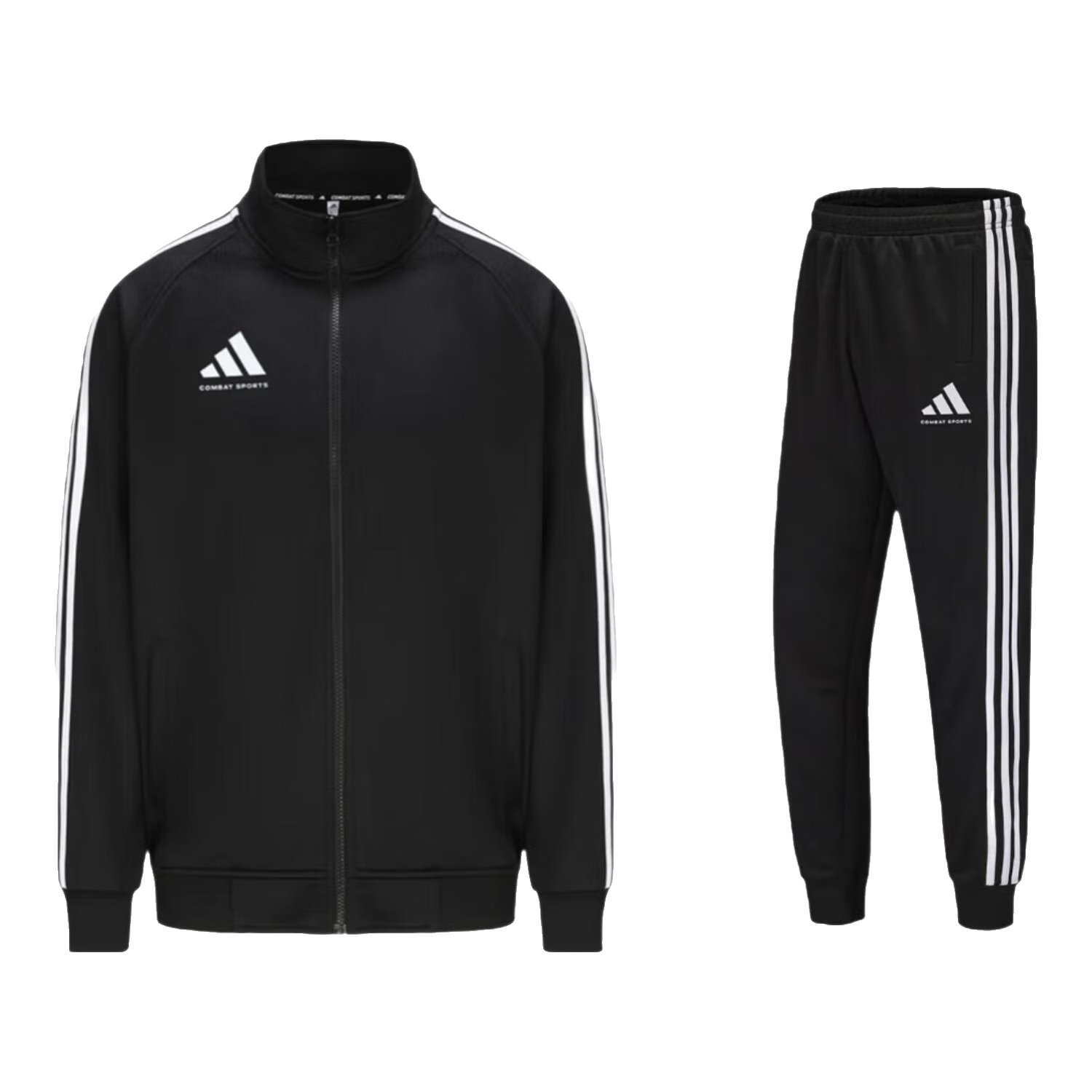 Adidas Men's Spring Running Sportswear Set, Windproof Jacket And Leggings Two-Piece Suit, Black And White, Size M