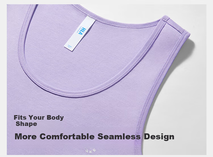 HLA [Light Luxury Vacation] Sleeveless Tank Top for Men, Zero-Carbon Tencel Antibacterial Anti-Mite Basic Undershirt Thin Vest 19
