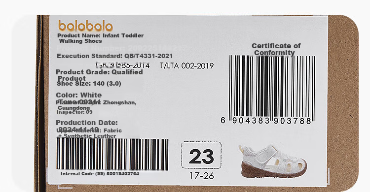 BALABALA Children's Shoes, Baby Walking Shoes, Kids Sandals, Infant Summer New Beach Shoes, Breathable 7