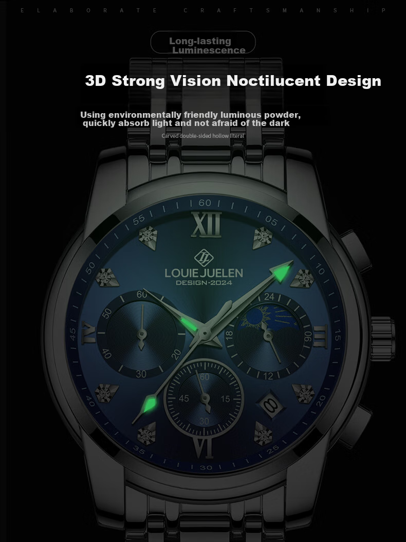 LOUIE JUELEN Swiss Genuine Men's Watch, Fully Automatic Business Student Mechanical Quartz Watch, High-End Gift for Boyfriend 8