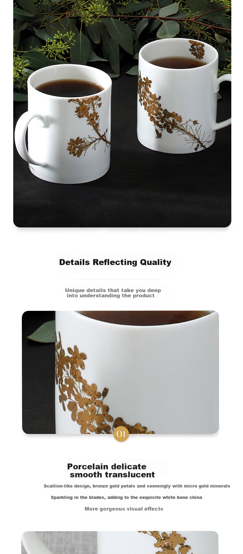 Wedgwood Mid-Autumn Festival Gift Vera Wang Golden Garden Bone China Mug, Coffee Cup, Tea Cup, Retro Water Cup 2