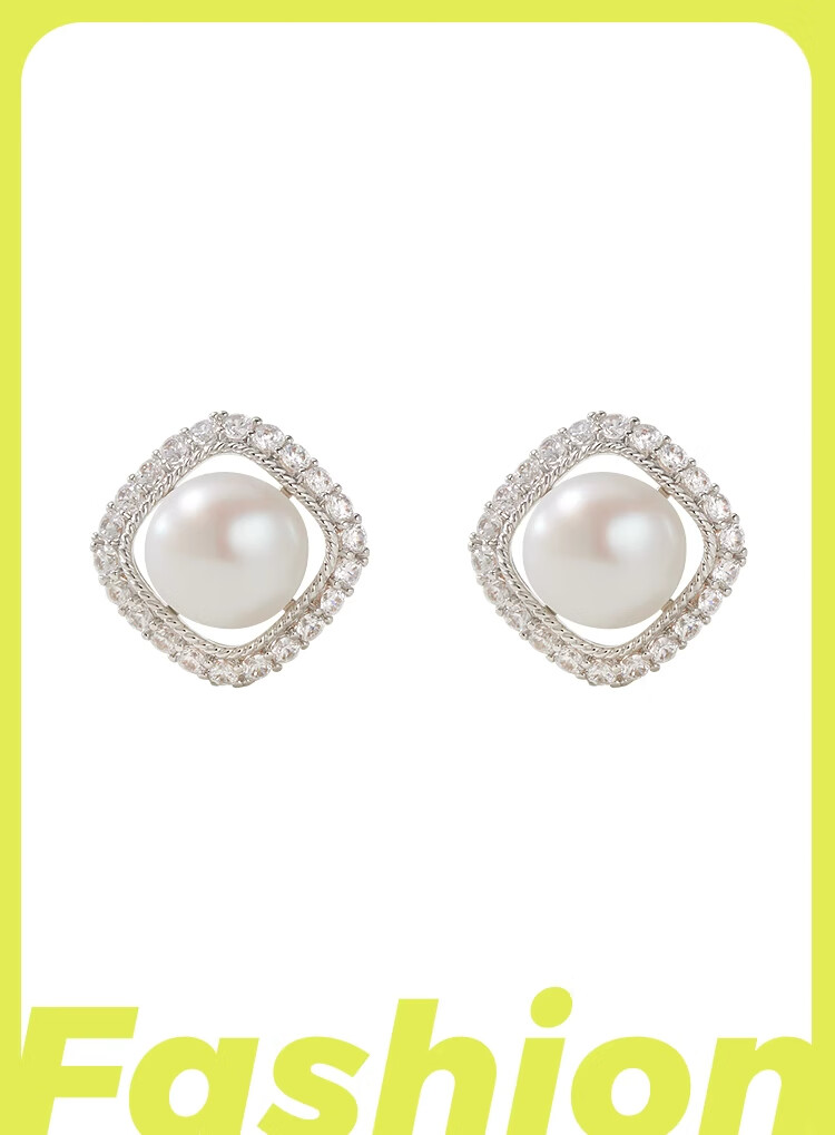 AJIDOU Pearl Earrings, Elegant Freshwater Pearl Earrings for Women, Stylish Fashion Jewelry, Gift-Giving, Mid-Autumn Festival 2