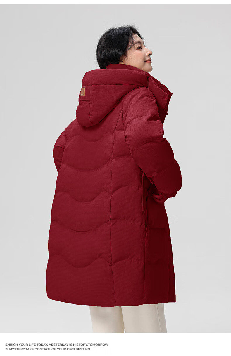 Yalu Women's Mid-Length Down Jacket 2025 Winter Thickened Cold-Resistant Warm Fashion Couple Hooded Coat Female 33