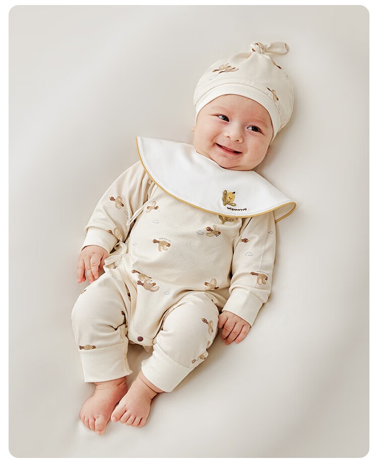 Weishi Muni Newborn Infant Romper Spring Autumn Long Sleeve Baby Clothes Small Age Monk Suit Jumpsuit 3