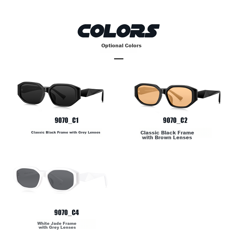 Chaersitaoxin Sunglasses for Men And Women GM Style Small Frame Sunglasses UV Protection Glasses CJ9070 Black Frame/brown Lenses C2 6