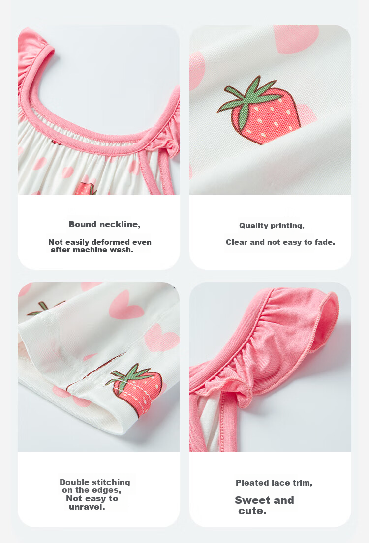 DEESHA [Class A Youkesi] 7A Antibacterial Sweet Princess Style Comfortable Breathable One-Piece Nightgown Cool-Feeling Loungewear Dress 7