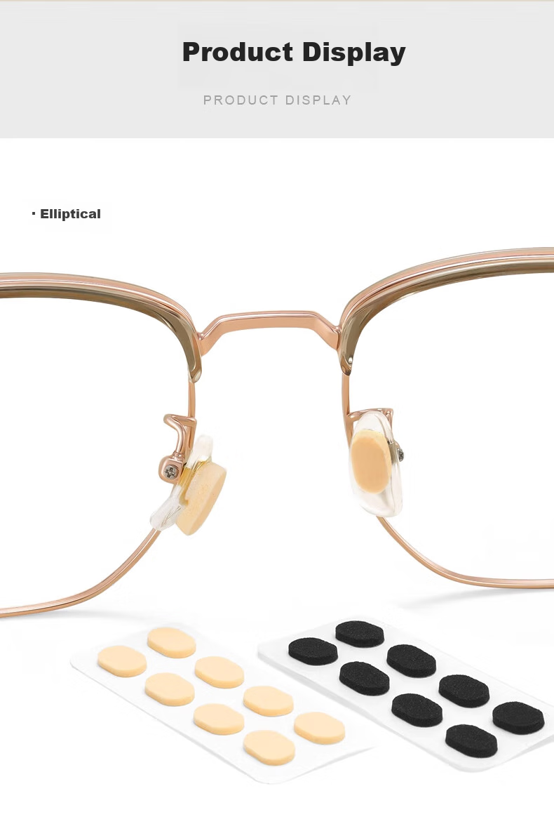 HB Sponge Eyeglass Nose Pads, Crescent-Shaped Black, 40 Pairs, Nose Bridge Pads, Anti-Pressure Marks, Non-Slip, Height-Increasing, Anti-Fall 8