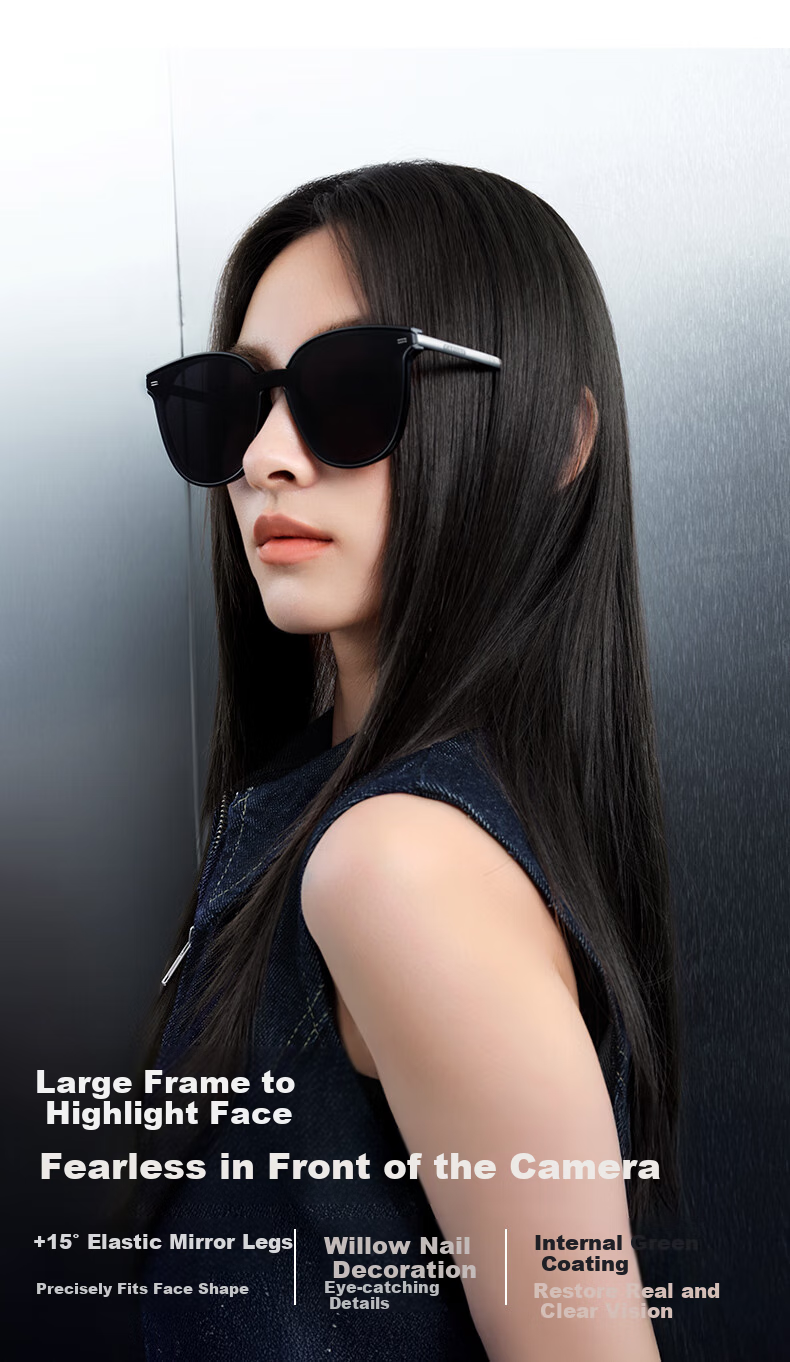 Jiaboli Women's Sunglasses, 2026 New Style, UV Protection, High-Definition, Nylon Frame, Elegant Look, Face-Slimming Effect, for Outdoor Travel 4