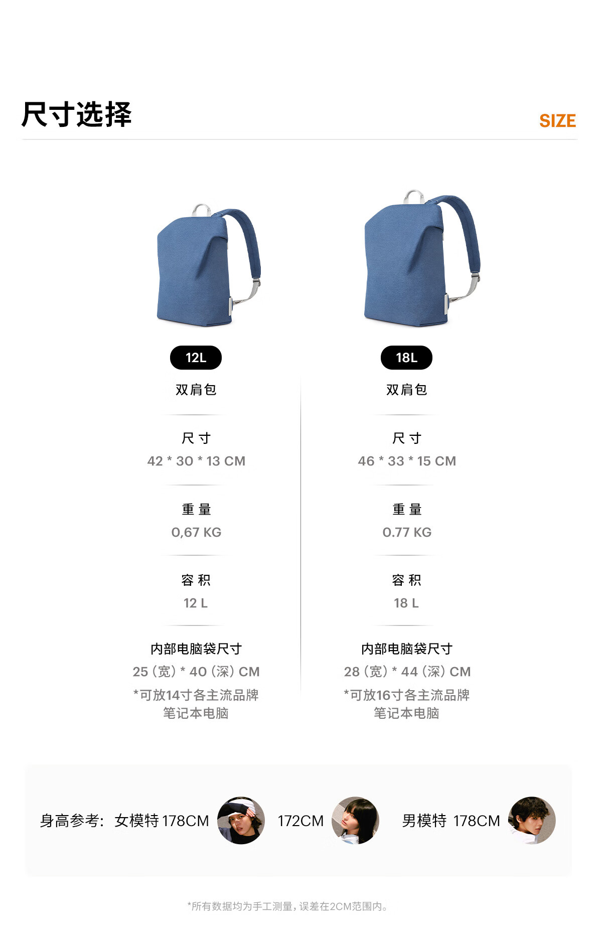 ITO "Lu Yuxiao Same Style" TRUFFLE 2 Navy Blue 18L Lightweight Travel Backpack for Men And Women, Air Bag Laptop Bag 32