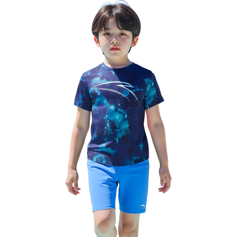 ANTA Kids Boys 2026 New Split Style Swimwear Set Youth Professional Sports Training Swimsuit