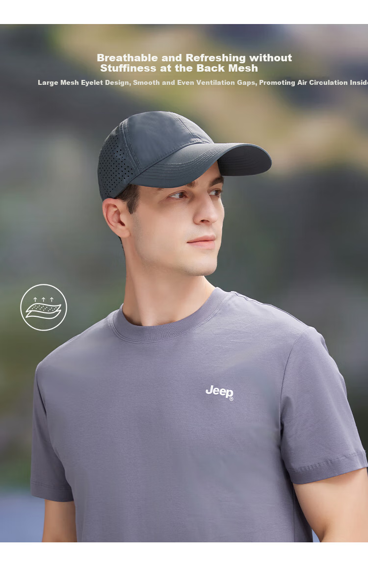 JEEP Baseball Cap for Men And Women, Summer Mesh Quick-Dry Sun Hat, Sports Casual Hiking Cap 17
