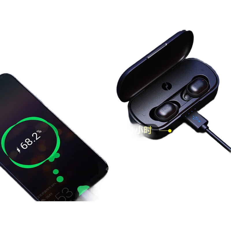 iGene Беспроводные наушники Bluetooth 5.4 с шумоподавлением, 180 часов работы, водонепроницаемые IPX6, черный
