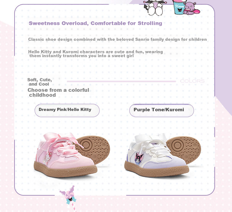 BALABALA Children's Shoes, Girls' Skateboard Shoes, German Training Shoes, Summer 2025 Breathable Footwear [Kuromi IP], 208225141034 1