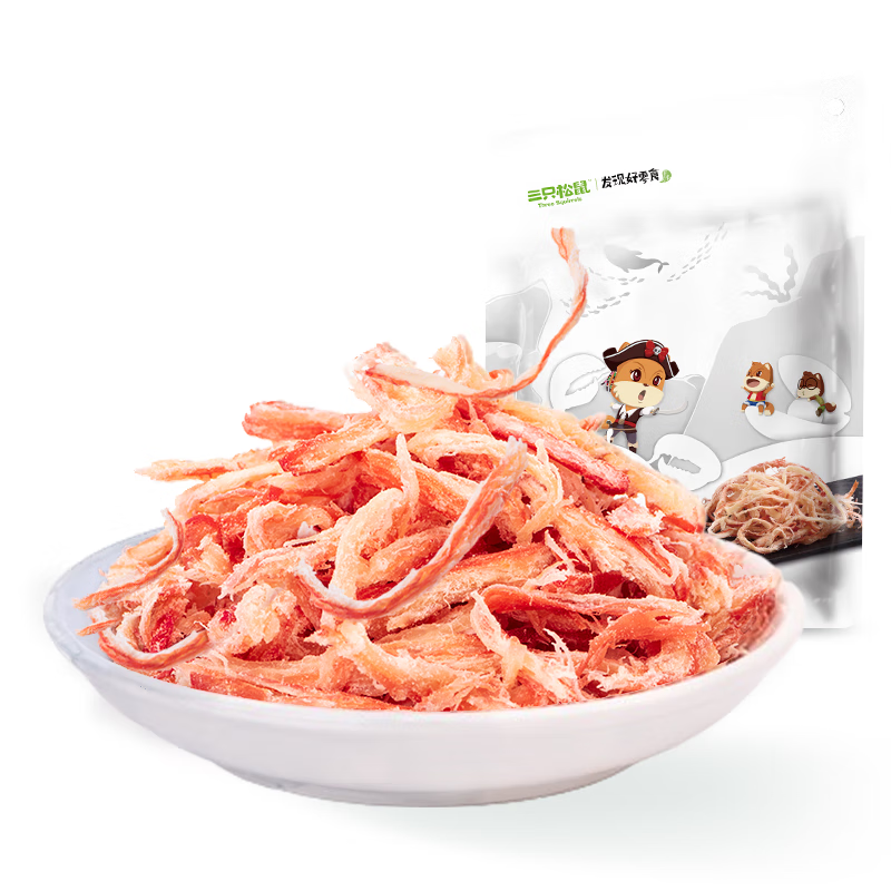 三只松鼠香烤鱿鱼丝88g/袋 休闲海味零食即食海鲜特产鱿鱼条无污染