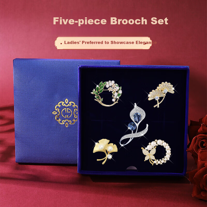 Dijing Women's High-End Brooch Gift Box, Versatile Fashionable Suit Pin Accessories, Autumn And Winter Clothing Ornaments
