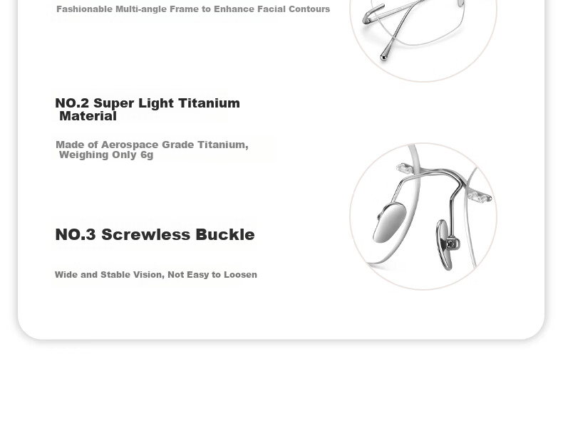 LOHO Rimless Glasses for Women, Prescription Available, Blue Light Blocking, Pure Desire, Ultra-Light, High-End Feel, Frameless Eyeglasses 7