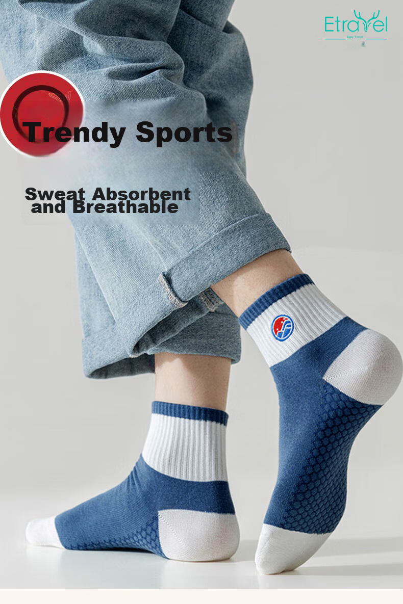 Etravel Disposable Colored Socks, 10 Pairs Mid-Calf, for Men And Women, Sports All-Season Socks, No-Wash Daily Disposable Comfortable Sweat-Absorbing Socks for Business Trips And Travel 1
