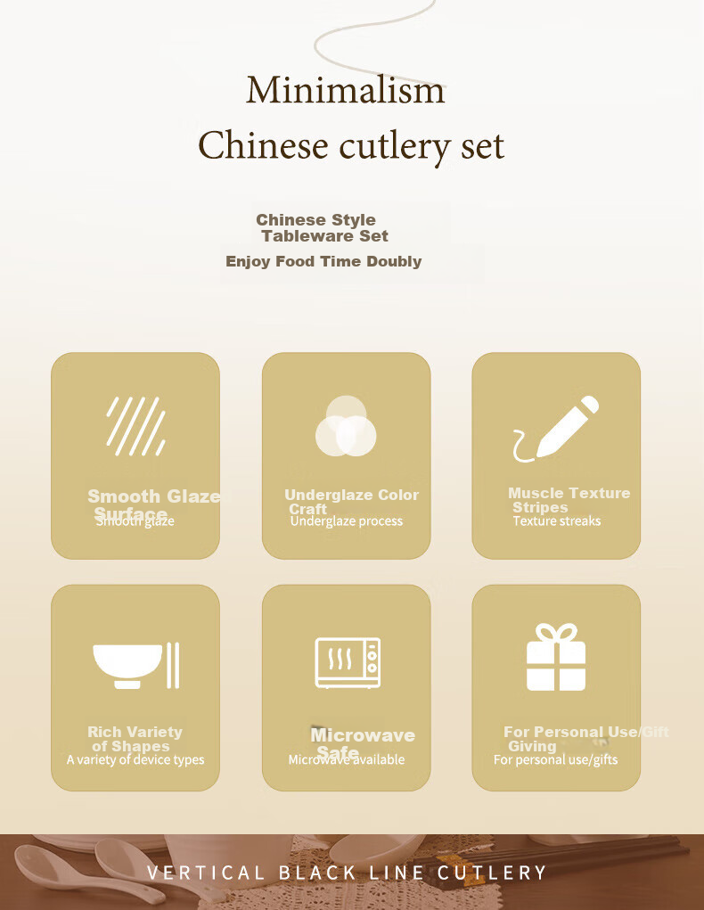 Chuanqi Simple Ceramic Bowl And Chopsticks Tableware Set for Home, 10-Piece Complete Set of Bowls, Plates And Dishes, Stylish Living 2