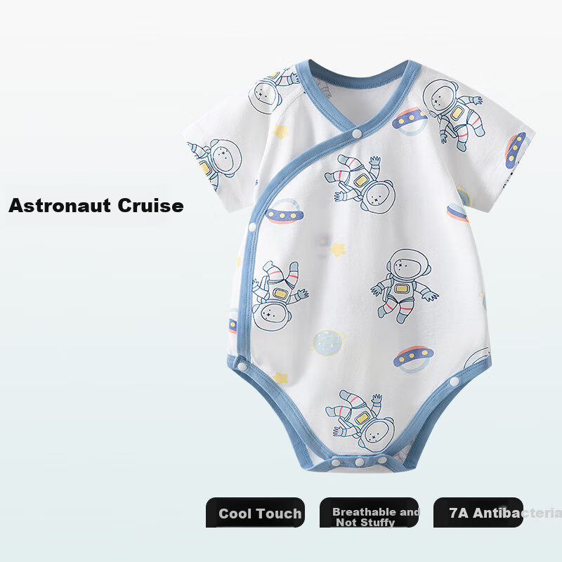 Betis Baby Romper Summer Short Sleeve Cotton Bodysuit for Newborns Unisex Infant Pajamas