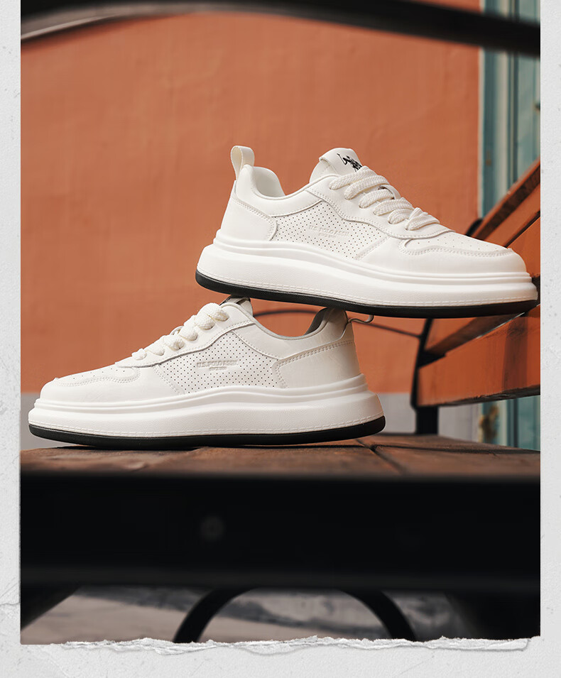 U.S. POLO ASSN. Men's Shoes, Spring And Summer New Style Breathable White Sneakers, Outdoor Casual Shoes for Men, Soft-Soled Lightweight Skateboard Shoes for Me 2