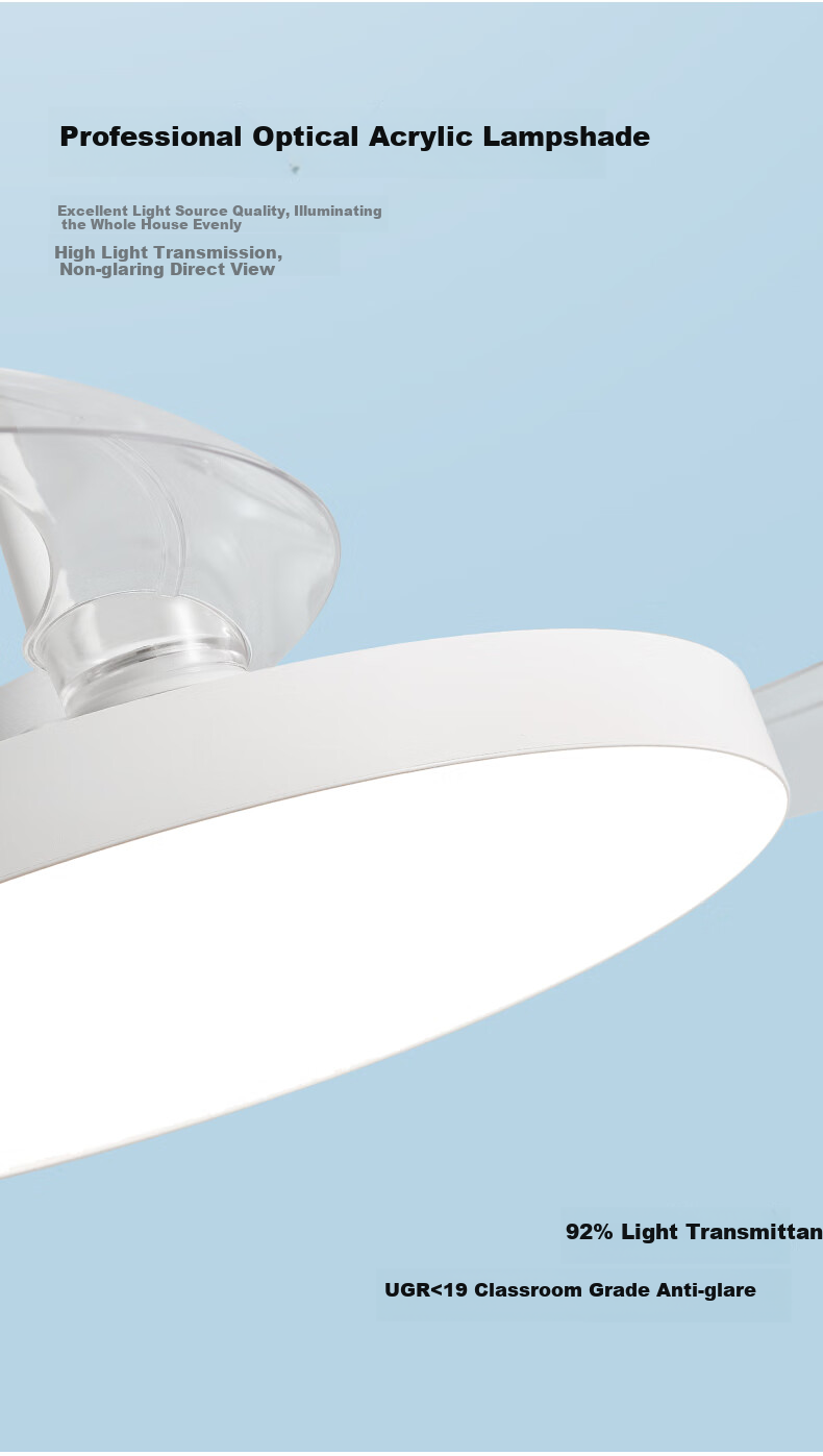 Haier Ceiling Fan Light, Invisible Simple Nordic Style, for Dining Room And Bedroom, Full Spectrum Ra97, 36-Inch Fan Light [Installation Included] 8
