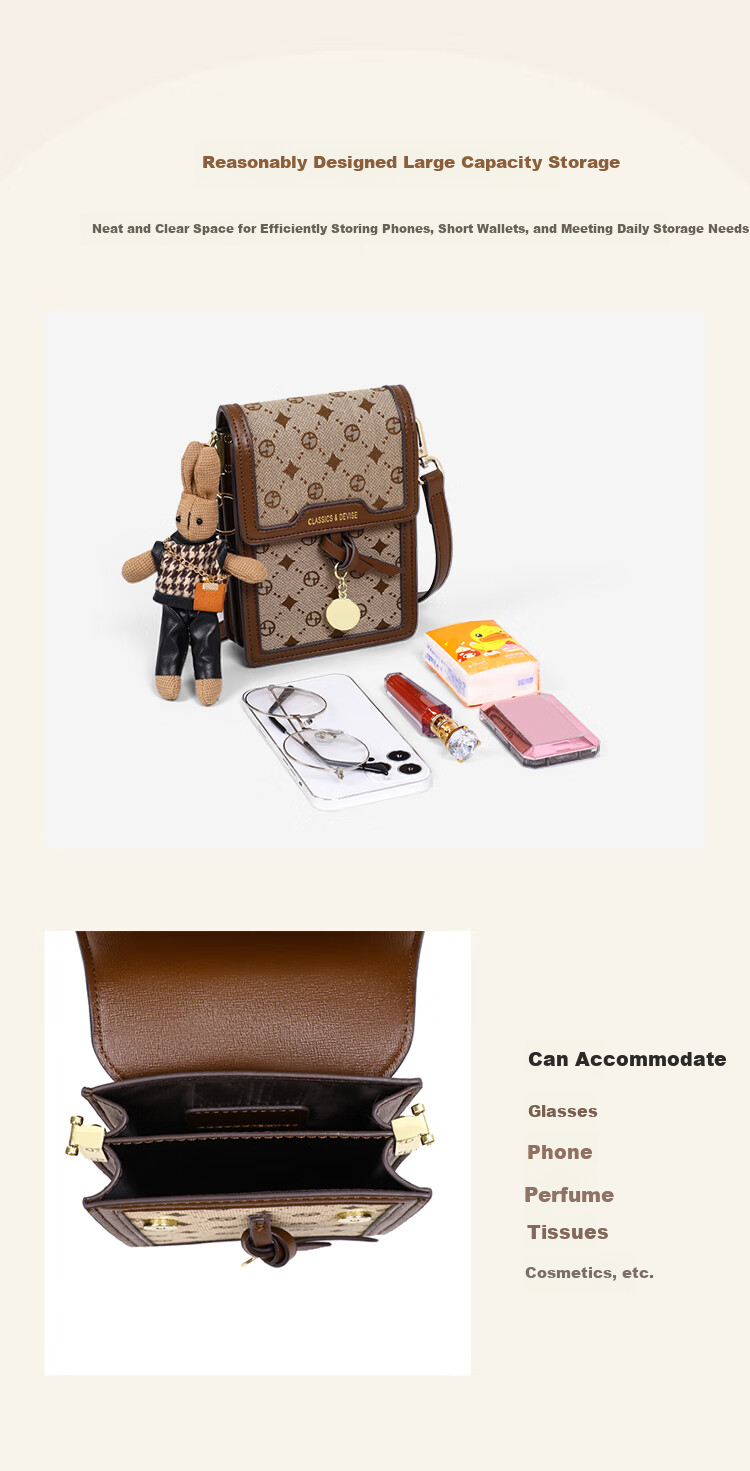 Aiqinghai Handbag, Women's Bag, Phone Pouch, Mini Crossbody Shoulder Bag, Underarm Bag, Birthday And Mother's Day Gift, Practical Present for Mom 6