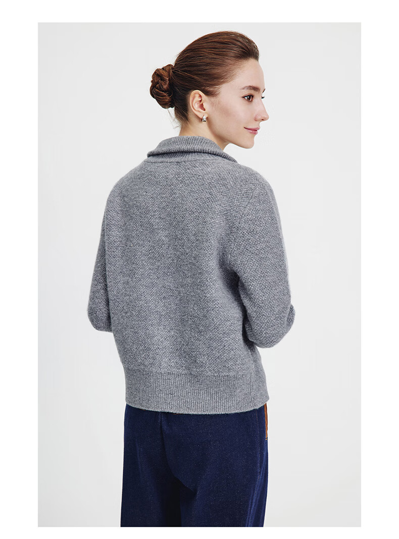 Navikail Italian Small Sailboat 25 Autumn Winter Women's Wool Sweater Full Wool Cardigan Casual Knit Jacket 2334095508 9